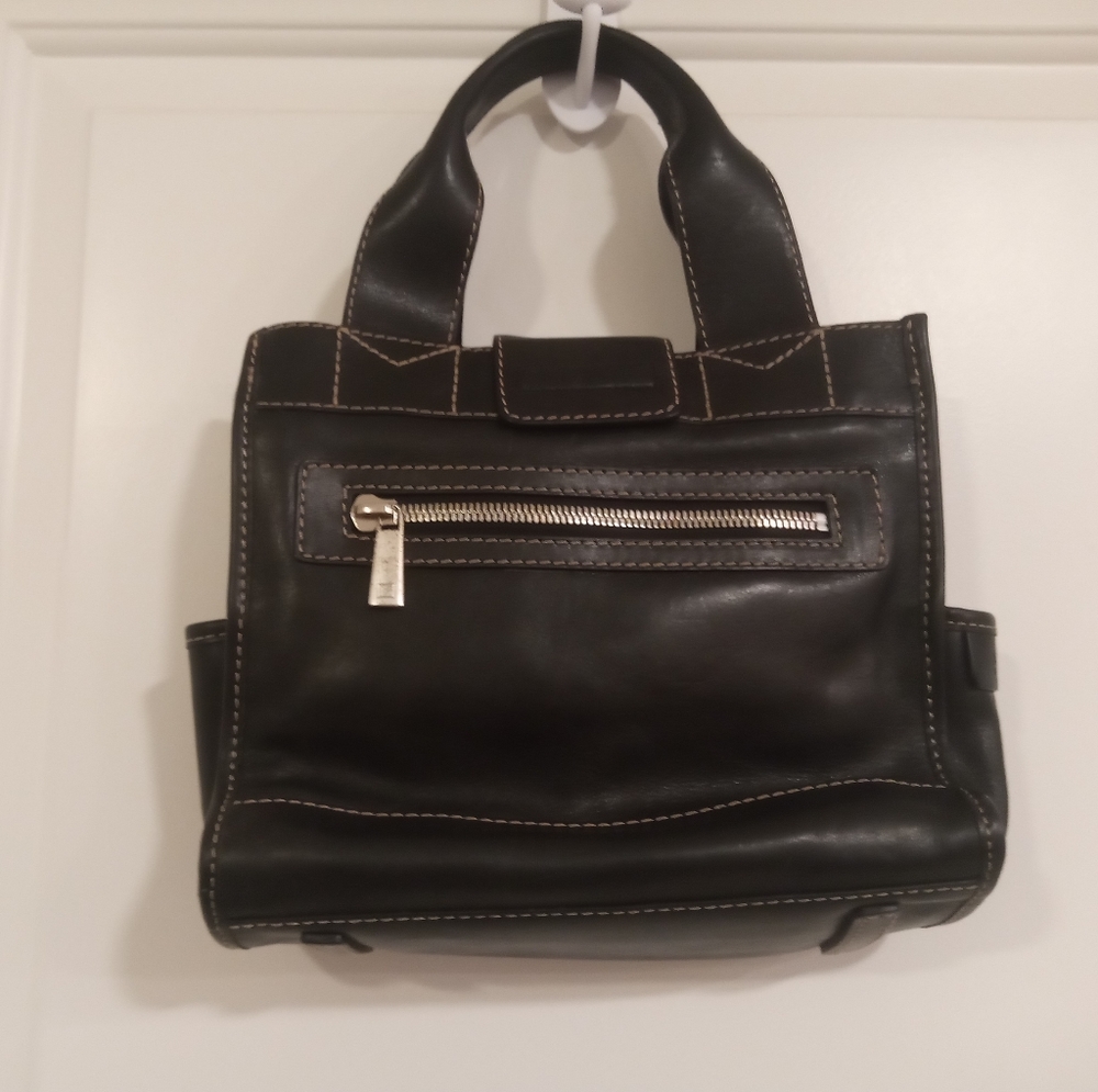 Black Vintage Michael Kors Convertible  Leather Handbag/ Shoulder Bag Sz Med
